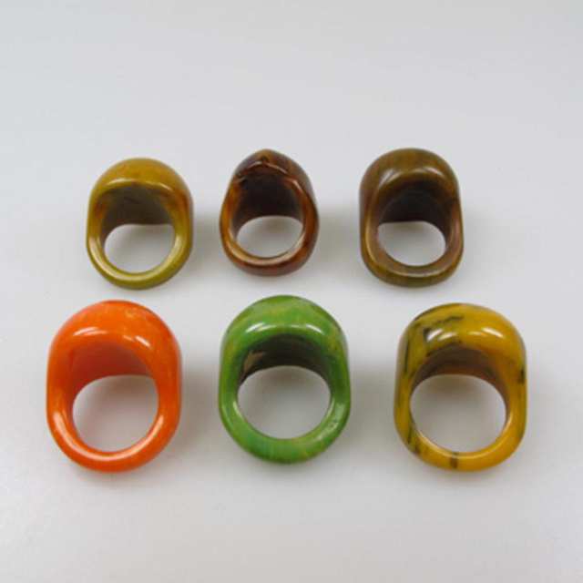 6 Various Bakelite Rings
