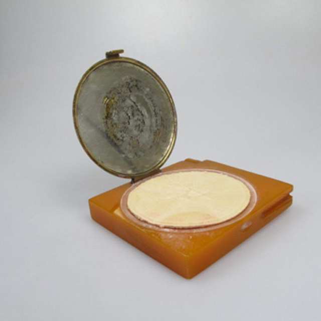 Square Butterscotch Bakelite Compact