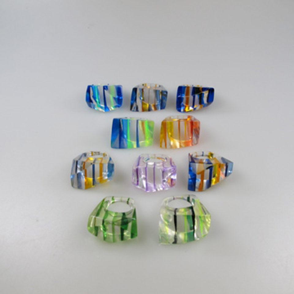 10 Various Lucite Rings