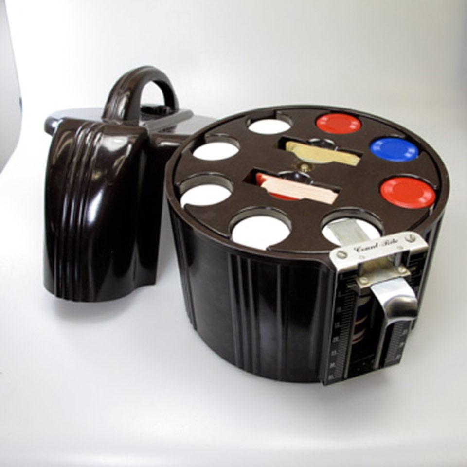 Brown Bakelite Poker Chip Caddy And Dispenser