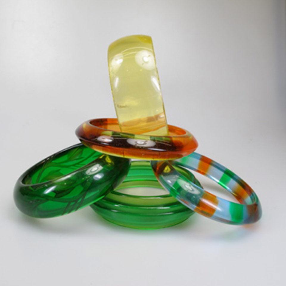 10 Various Lucite Bangles