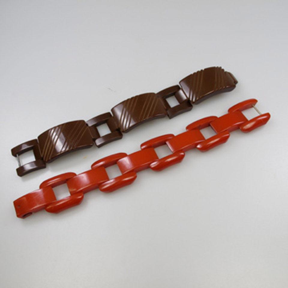 2 Bakelite Link Bracelets