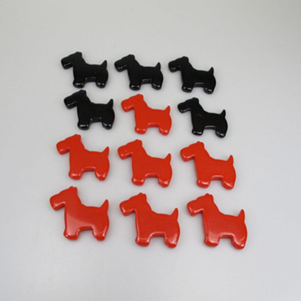 12 Black And Red Bakelite ‘Scottie’ Dogs
