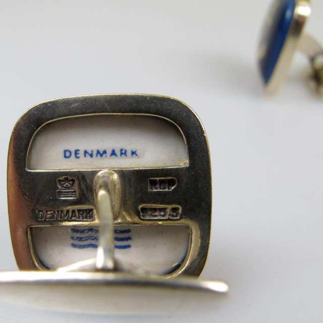 Pair Of Royal Copenhagen Danish Sterling Silver Cufflinks