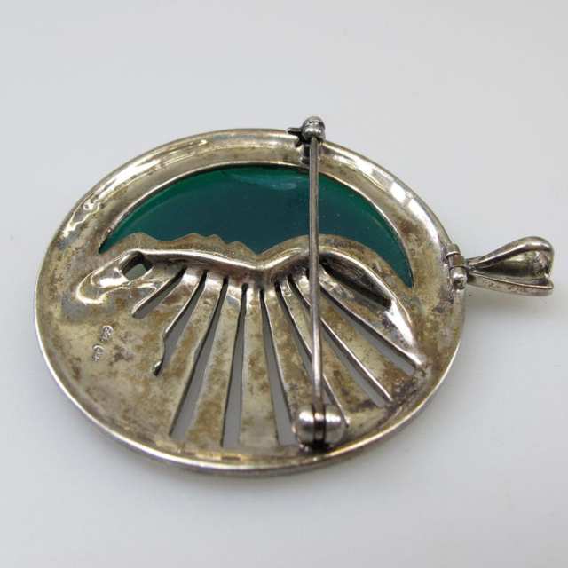 Sterling Silver Circular Brooch/Pendant