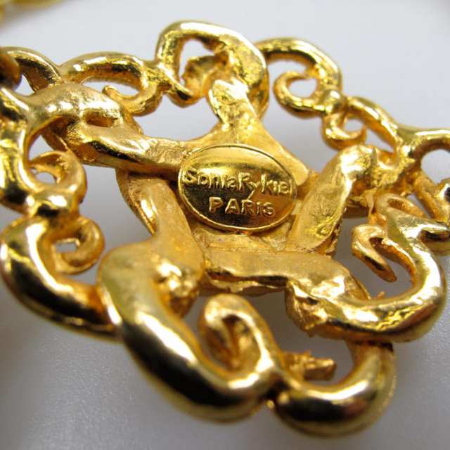 Sonia Rykiel Gold Tone Metal Necklace