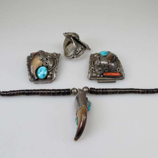 4 Pieces Of Navajo Sterling Silver Jewellery