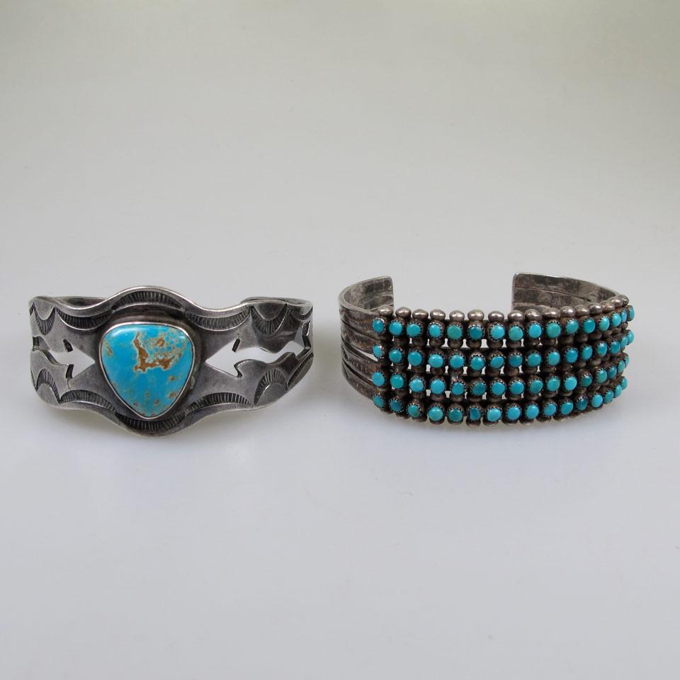 2 Southwest Native American Sterling Silver Open Bangles