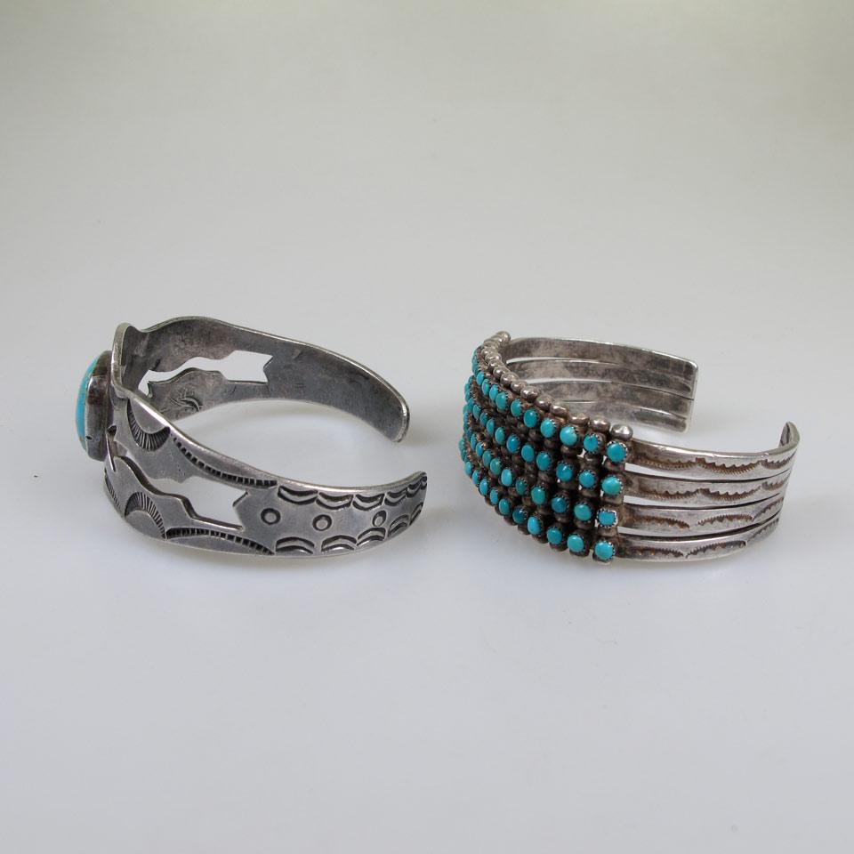 2 Southwest Native American Sterling Silver Open Bangles