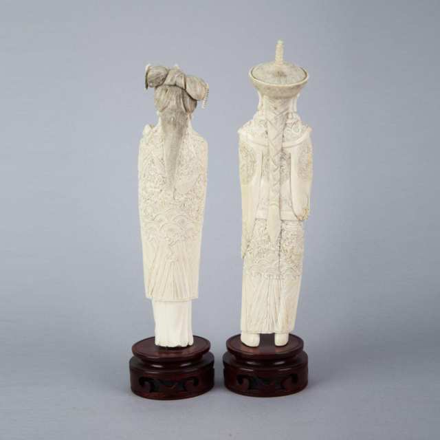 Chinese Ivory Carved King and Queen