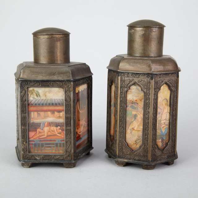 Pair of Pewter Tea Caddies, Early 20th Century