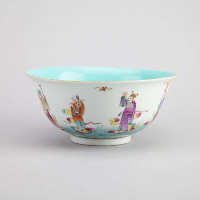 Finely Painted Famille Rose ‘Immortals’ Bowl, Daoguang Mark, Early 20th Century 