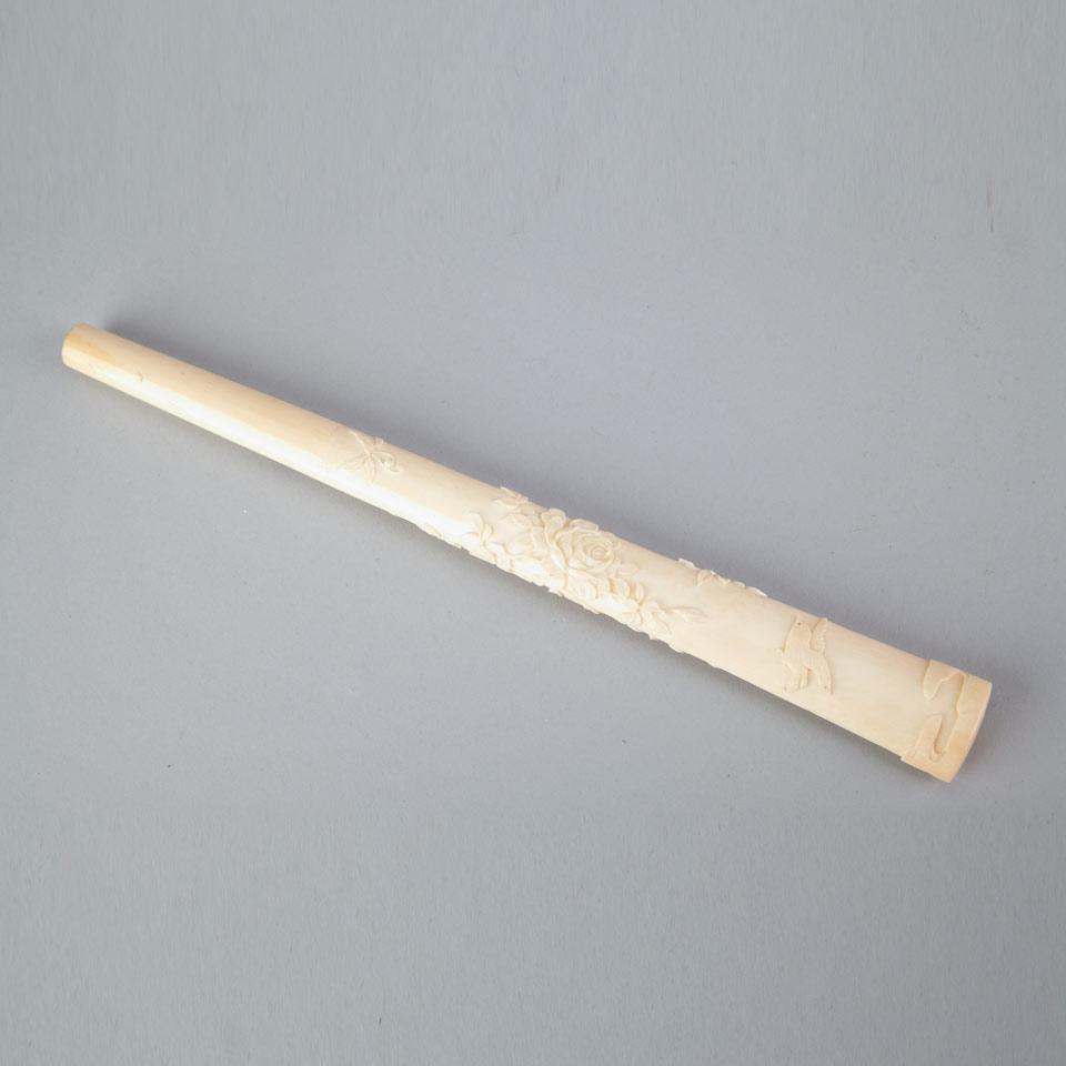 Ivory Carved Parasol Handle, Circa 1900