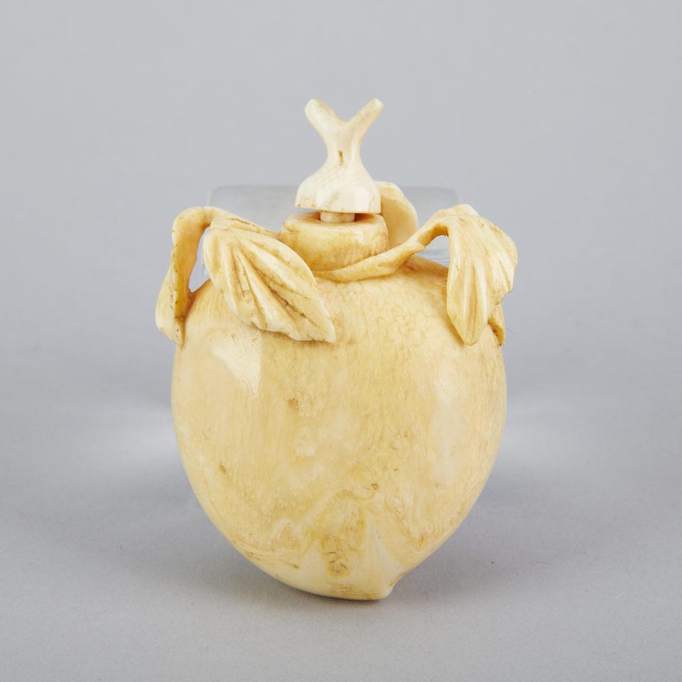 Ivory Carved Peach Form Snuff Bottle