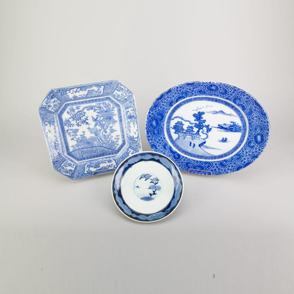 Three Blue and White Wares, Circa 1900