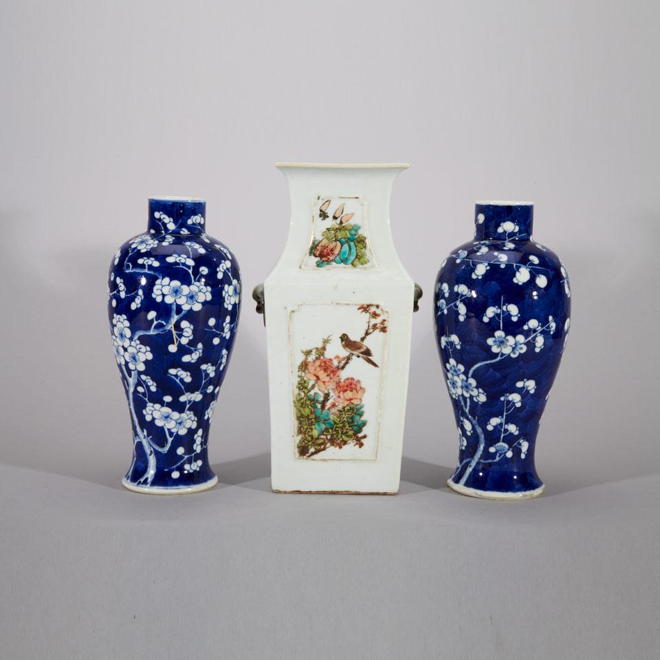 Three Porcelain Wares, Early 20th Century