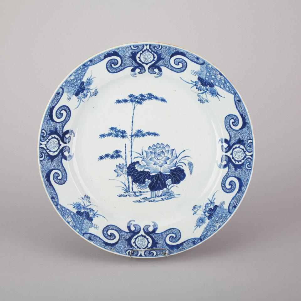 Export Blue and White Charger, 19th Century