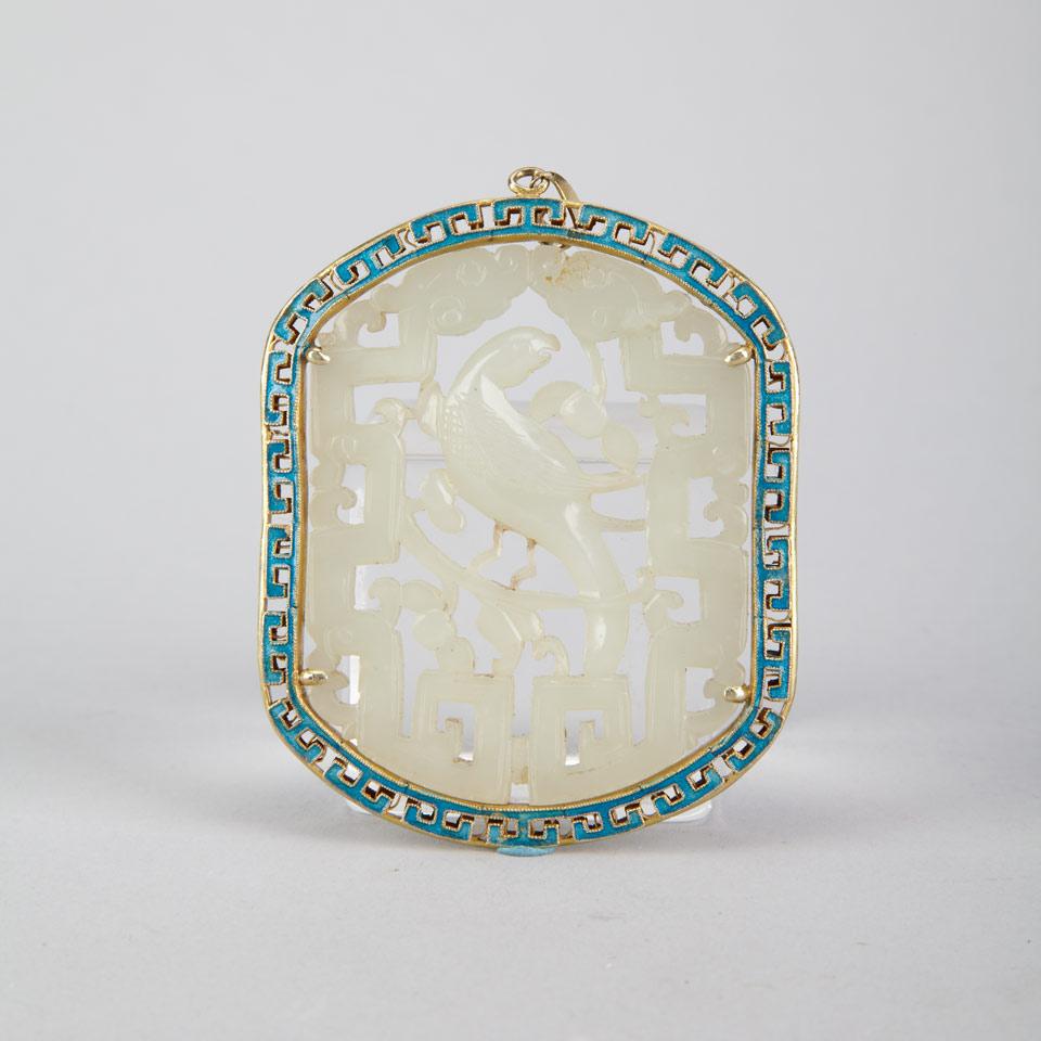 Pale Celadon Jade Pendant, Early 20th Century