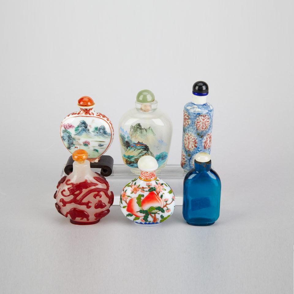 Group of Six Assorted Snuff Bottles