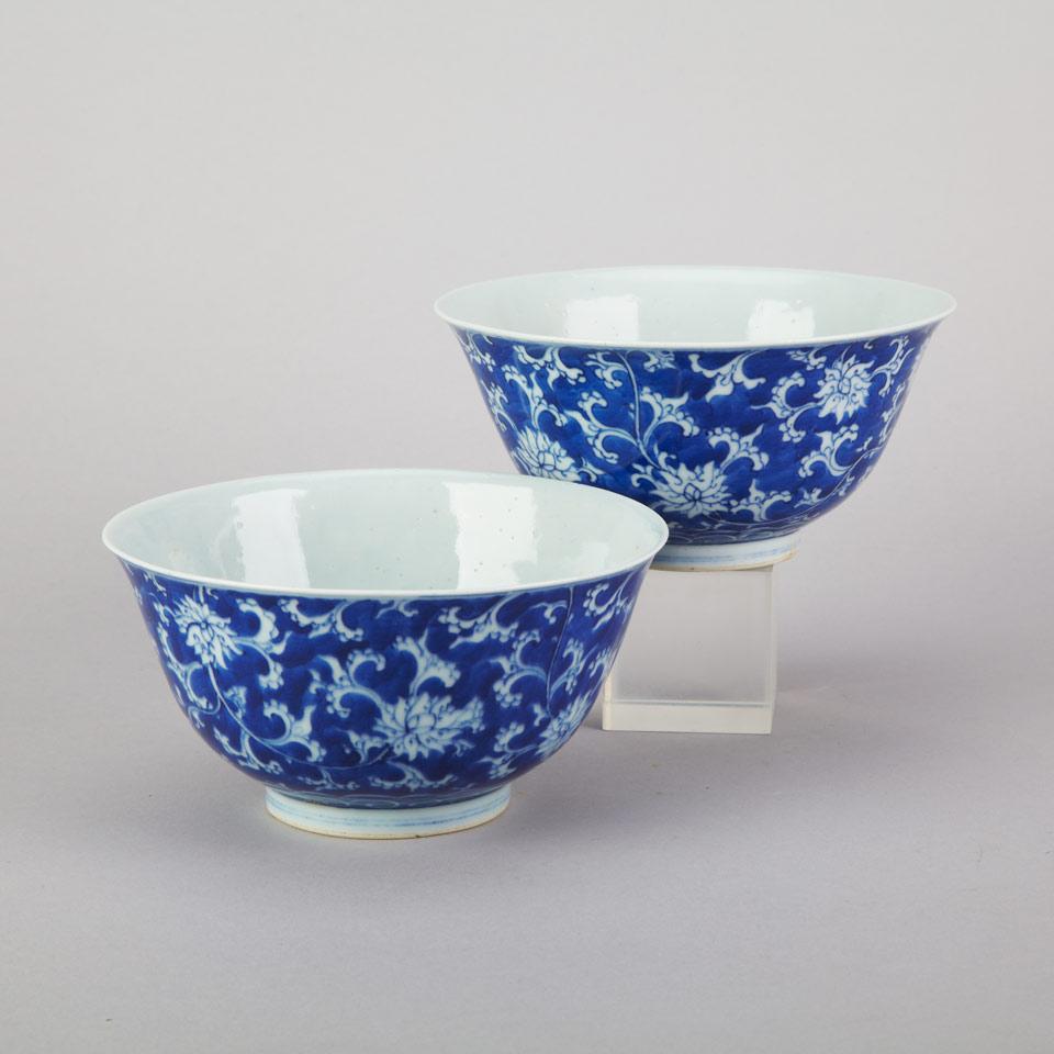 Pair Blue and White Bowls