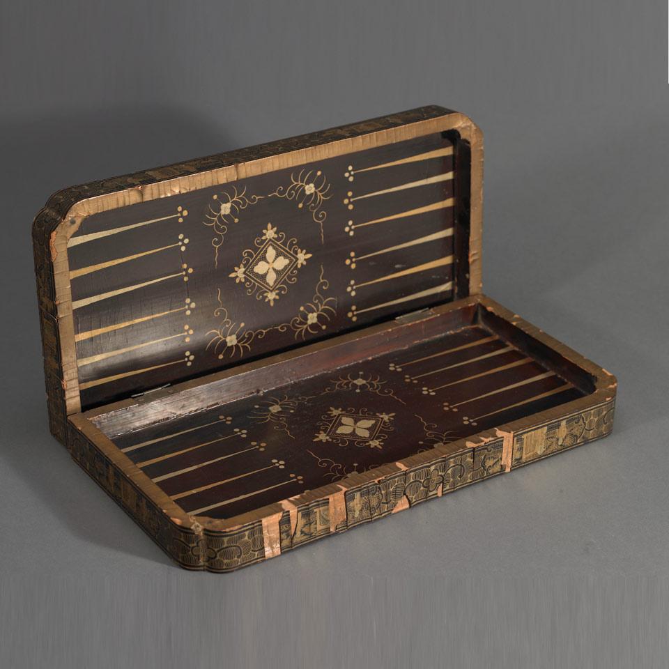 Export Lacquer and Gilt Painted  Game Board, 19th Century
