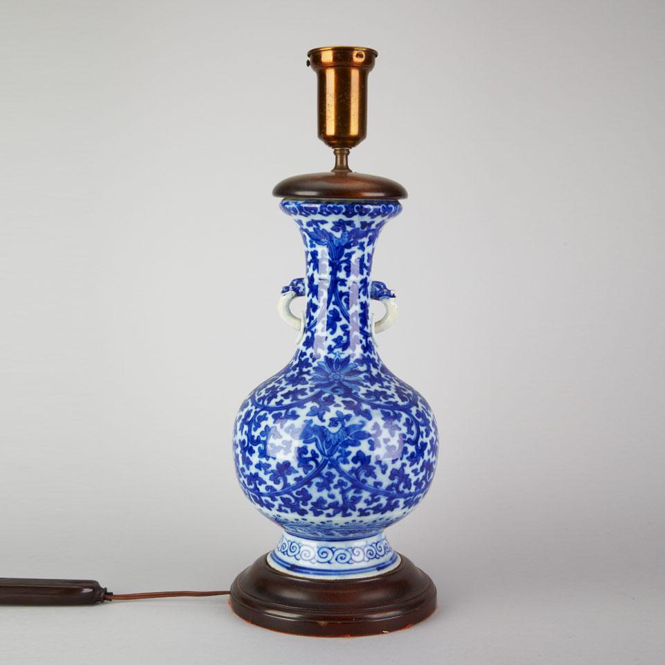 Blue and White Baluster Vase, Early 20th Century