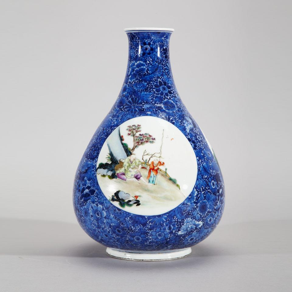 Famille Rose Pear-Shaped Vase, Daoguang Mark