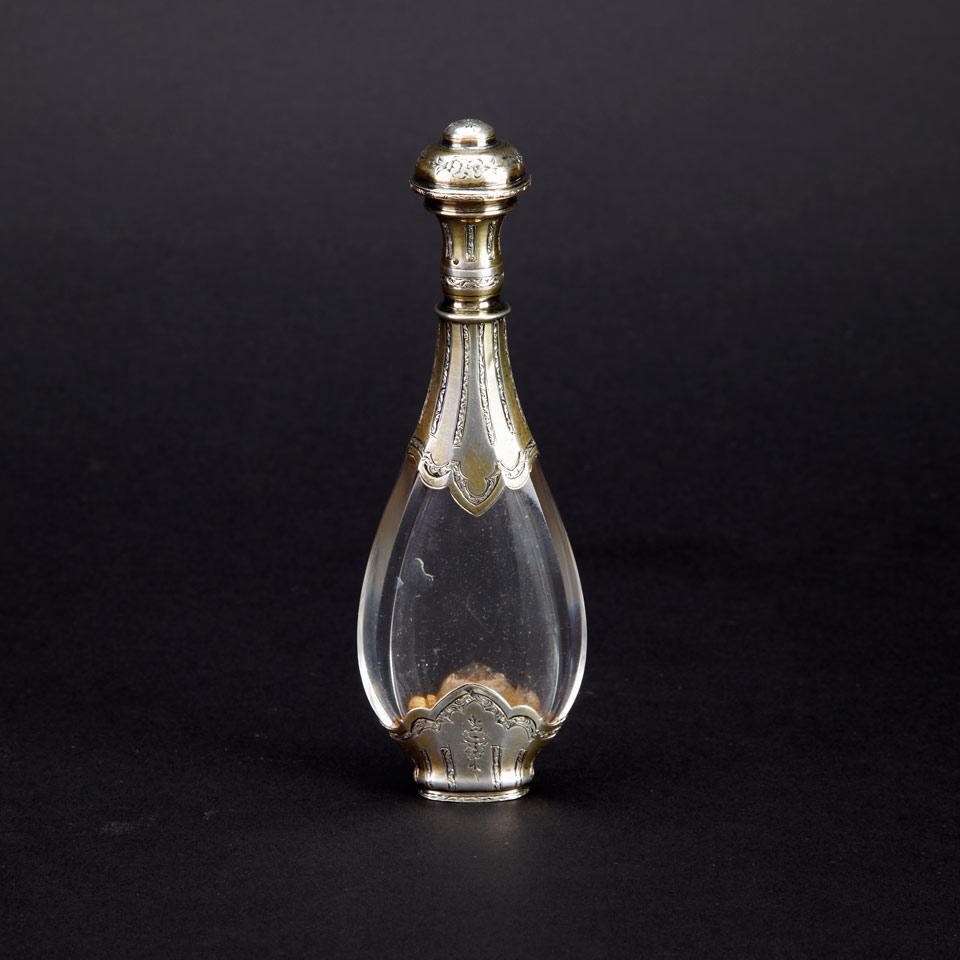 French Silver-Gilt Mounted Cut Glass Scent Bottle, late 19th century