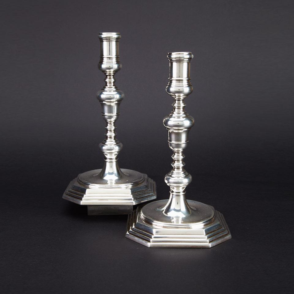 Pair of Canadian Silver Candlesticks, Henry Birks & Sons, Montreal, Que., 1957