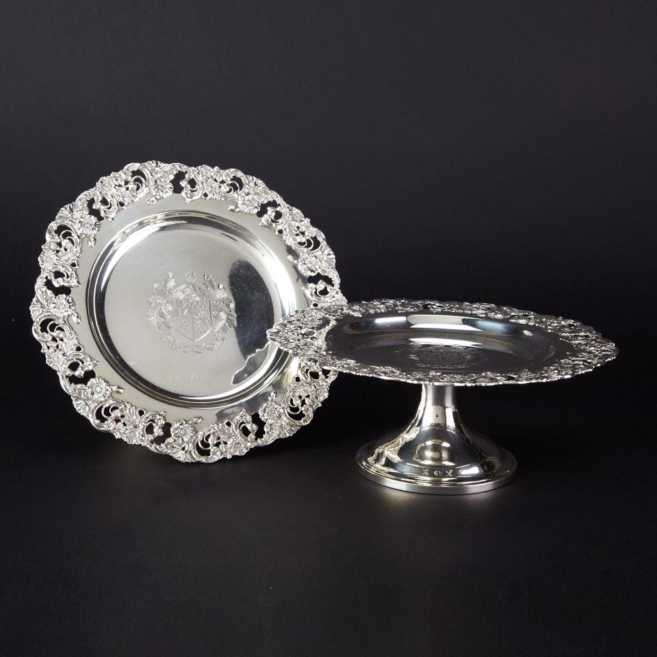 Pair of Silver Pedestal Footed Comports