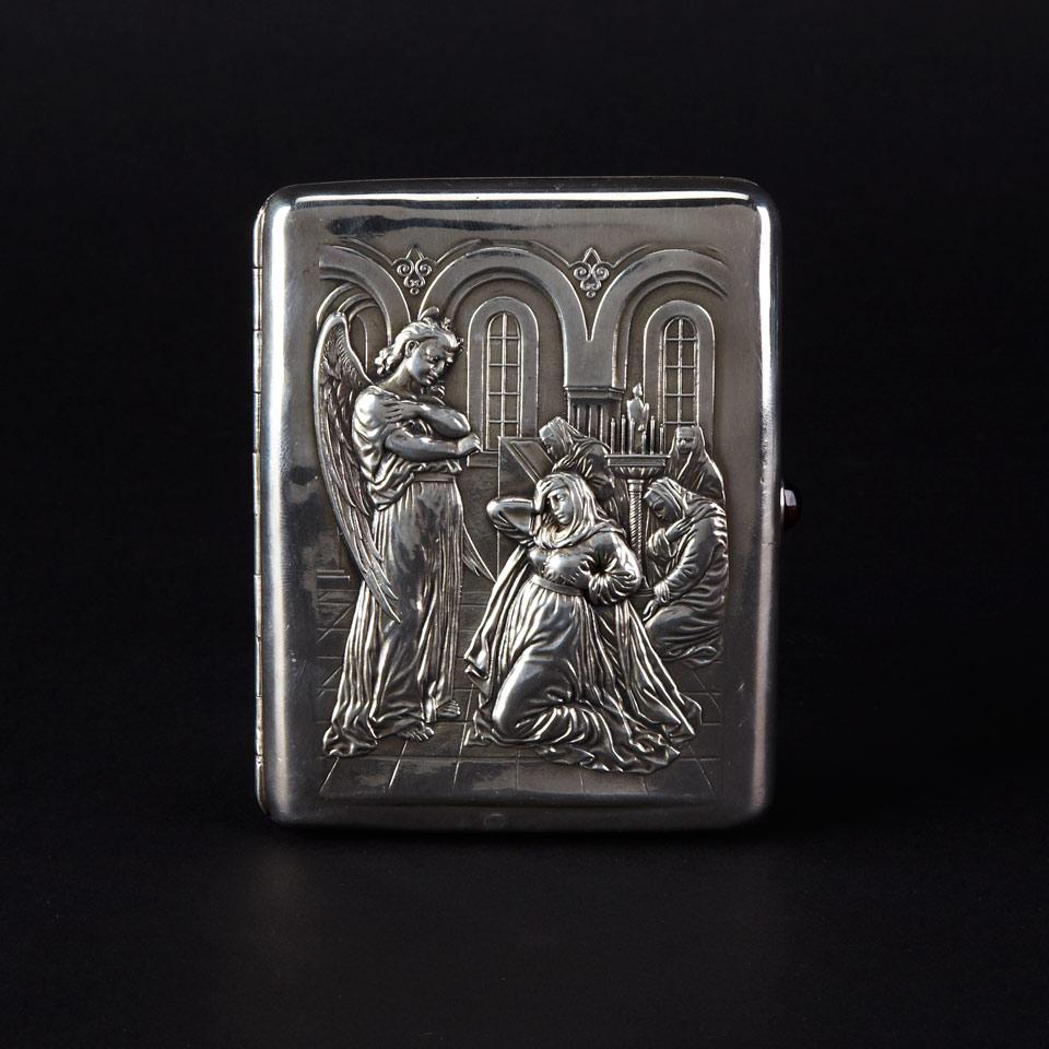 Russian Silver Cheroot Case, Ivan Khlebnikov, Moscow, 1908-15