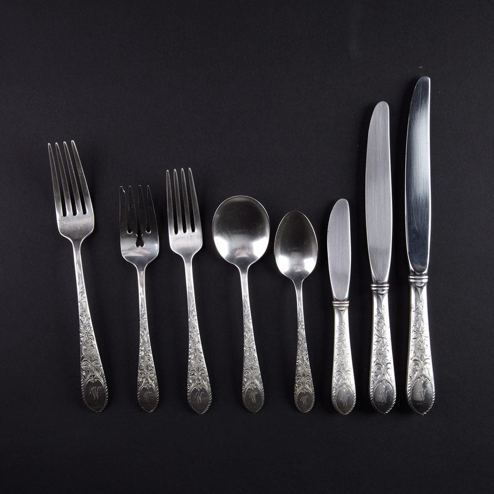 American Silver ‘Colonial Engraved’ Pattern Flatware Service, Gorham, Mfg. Co., Providence, R. I., 20th century