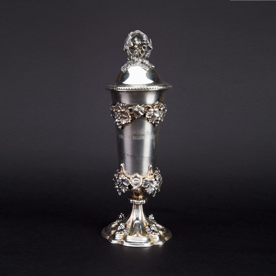German Silver Covered Trophy Cup, c.1875