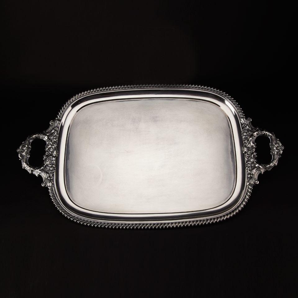 Sheffield Plated Two-Handled Oblong Serving Tray, c.1825
