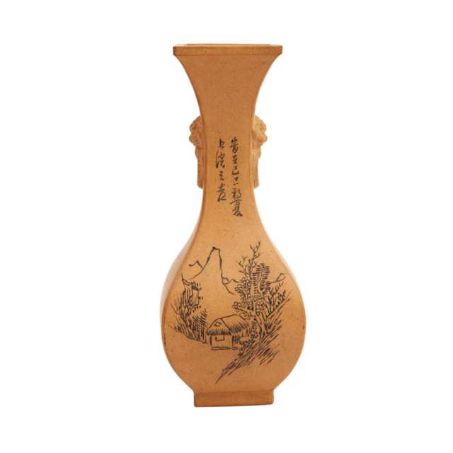 Faceted Yixing Bottle Vase