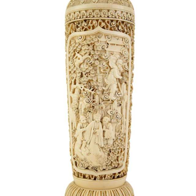 Rare and Large ‘Journey to the West’ Ivory Vase