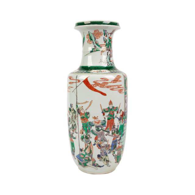 Famille Verte Rouleau Vase, 19th Century