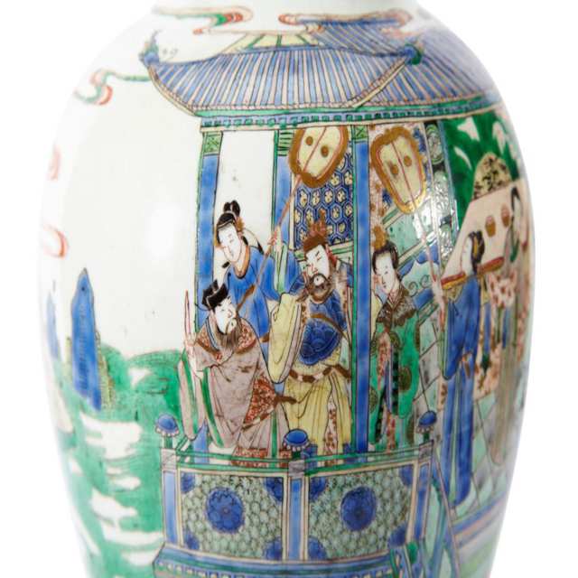 Rare Famille Verte Baluster Vase, Kangxi Period (1662-1722)