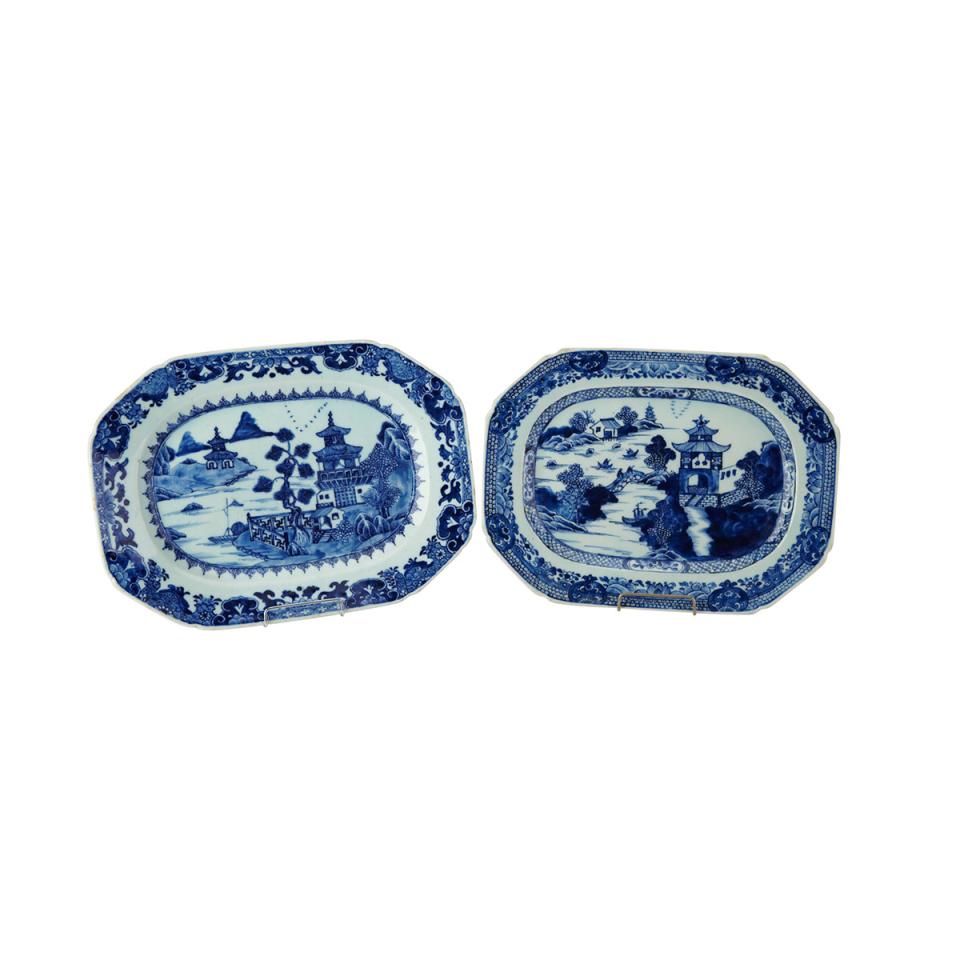 Two Blue and White Export ‘Nanking’ Platters, 18th/19th Century