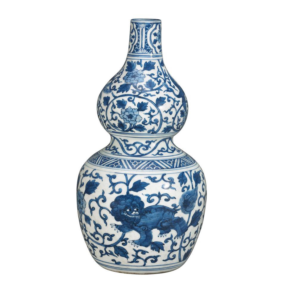 Blue and White Double Gourd Vase