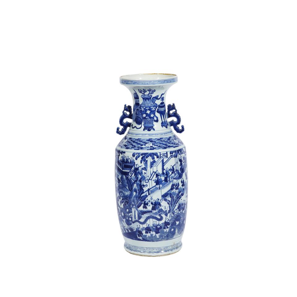 Large Blue and White ‘Hundred Boys’ Vase