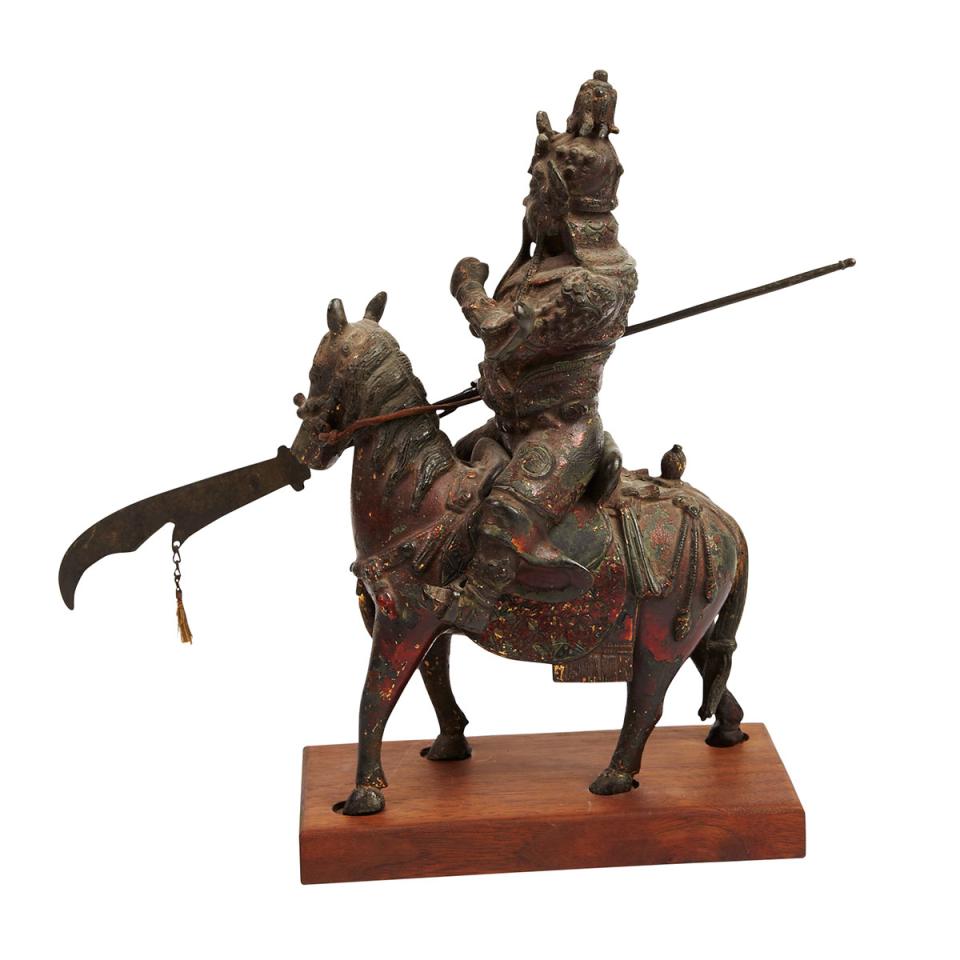 Lacquered Bronze Figure of Guanyu, 16th/17th Century