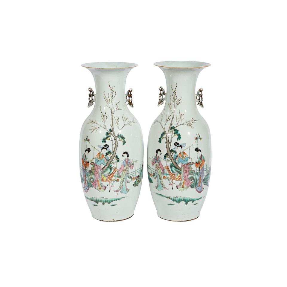 Pair of Large Daoist Immortal Vases 