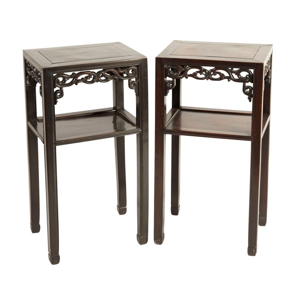 Pair of Rosewood Side Tables, Early 20th Century