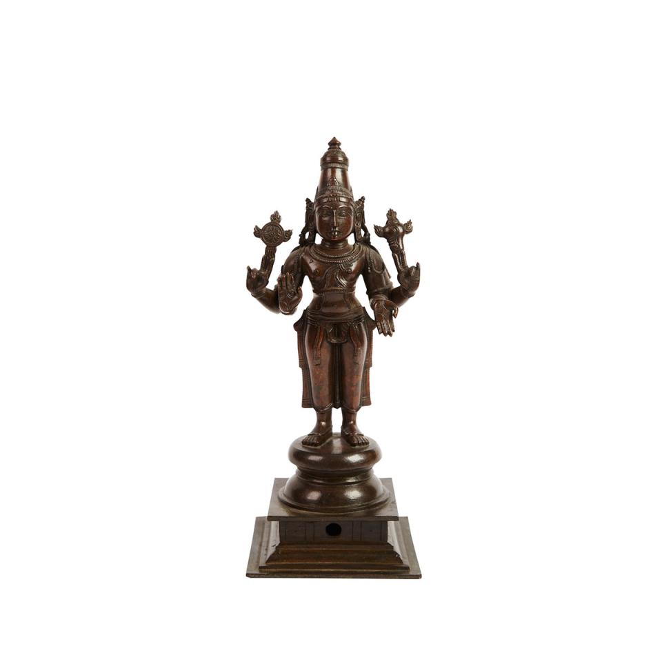 Vijayanagar-Style Bronze Figure of Vishnu, 19th Century or Earlier