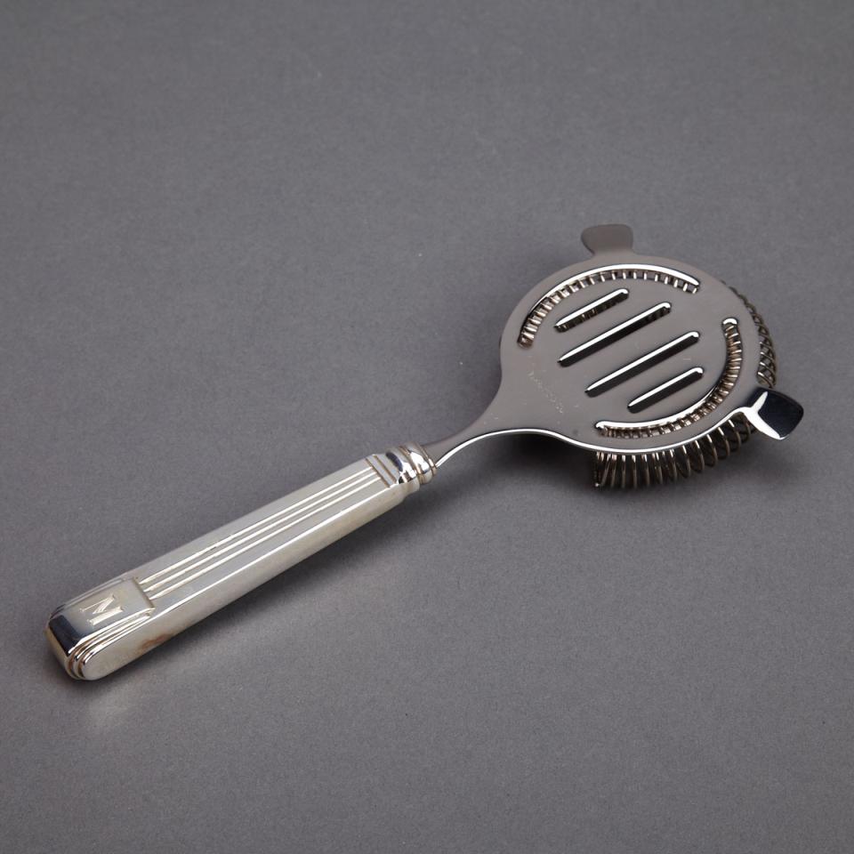 American Silver Handled Cocktail Strainer, Tiffany & Co., New York, N.Y., 20th century