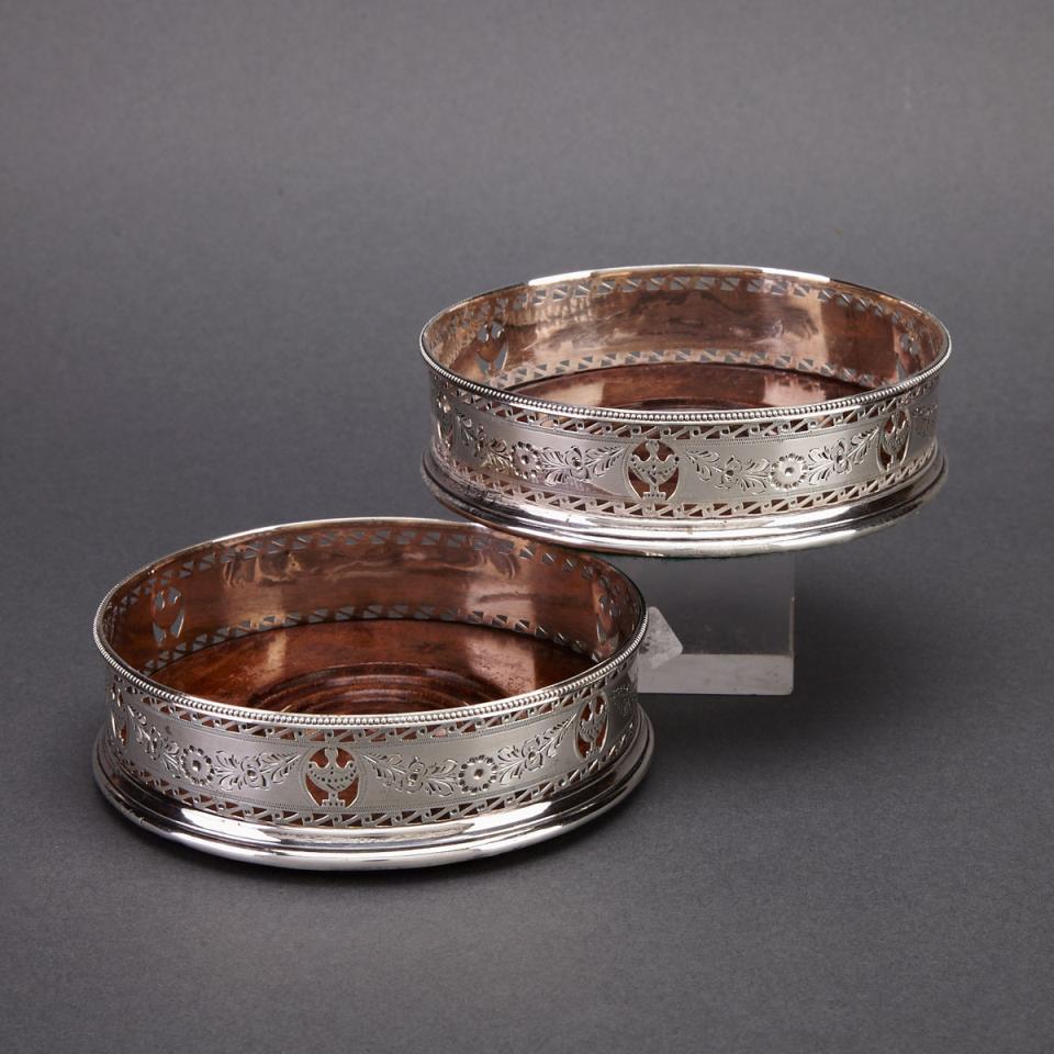 Pair of George III Silver Wine Coasters, Robert Hennell I, London, c.1785