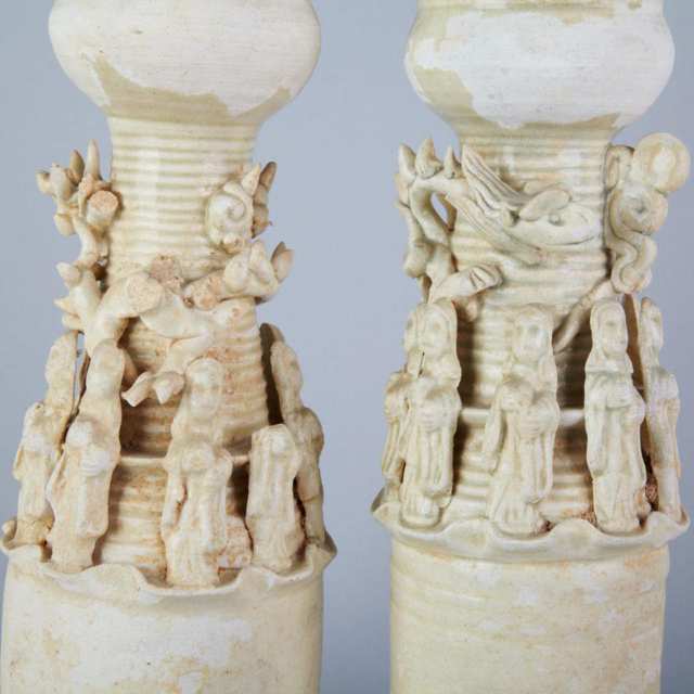 Pair Earthenware Funerary Jars and Covers