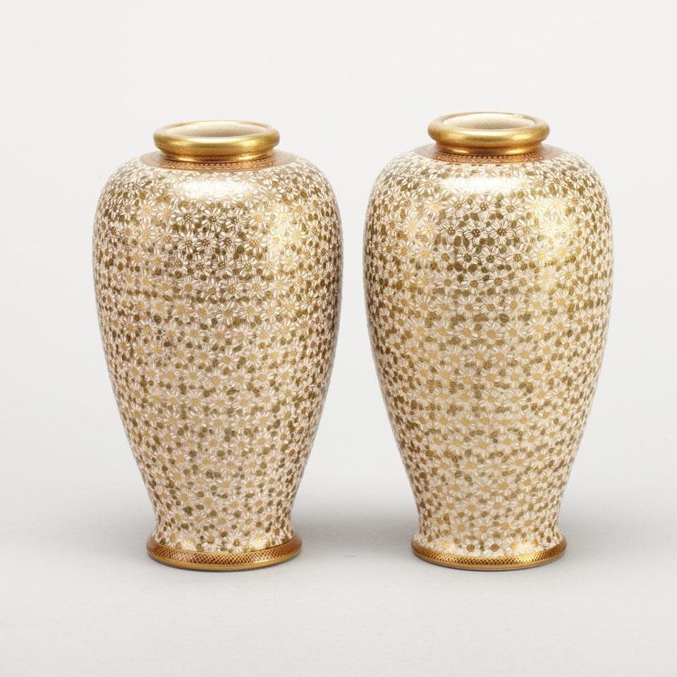 Two Pairs of Satsuma Cabinet Vases, Early 20th Century