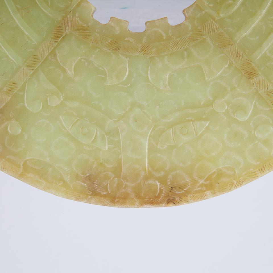 Large Celadon Jade Bi Disc